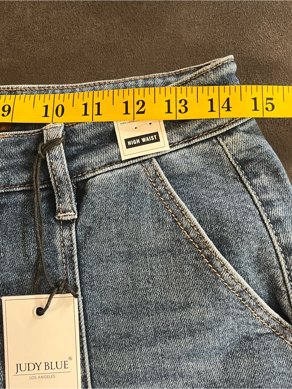 Judy Blue Women's Denim Utility Shorts - Blue L Stretch NWT - Picture 11 of 13